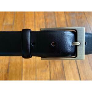 MENS WAREHOUSE Black Full Grain Italian Leather Belt Mens sz 46